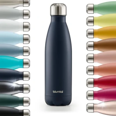 Immagine di Blumtal® borraccia termica acciaio inox Charles 750 ml senza BPA bottiglia a prova di perdite doppia parete 0,75 litri in blu