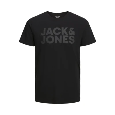Immagine di JACK &amp; JONES JJECORP LOGO TEE SS O NECK NOOS, T Shirt, Uomo, Nero (Black Fit: Slim/Large Print/Black), S