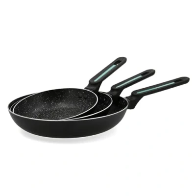Immagine di Quid Oasis Set 3 padelle in alluminio pressato 18 cm 22 26 nero