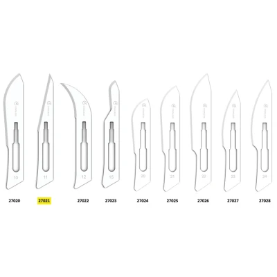Immagine di GIMA Lame in Acciaio Inossidabili, Inox, con Punta Arrotondata Standard, Sterili, Monouso, Misura n. 11, 100 Singolarmente Confezionate