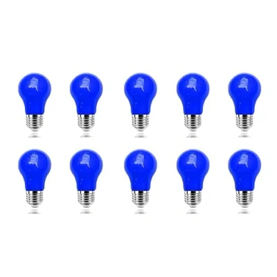 Immagine di ZFQ Confezione da 10 lampadine LED colorate 3 W, a forma di lampadina E27, colorate, AC220 V, blu, per feste, Halloween, matrimoni, Natale, bar, decorazione natalizia