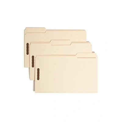 Immagine di Smead Fastener Heavy Duty file Folder, 2 Fasteners, 1/3 cut Tab, Legal size, Manila, 50 per box (19600)