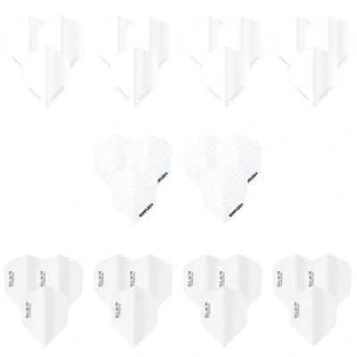 Immagine di Harrows alette sottili per freccette, 10 x set di freccette (30 totali), 100 micron, extra forti, realizzate nel Regno Unito, accessori professionali