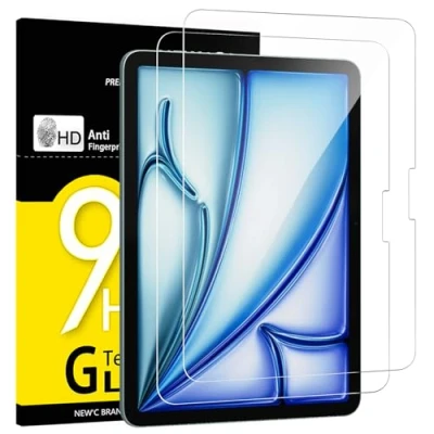 Immagine di NEW&#039;C 2 Pezzi, Pellicola Prottetiva per iPad Air 11&quot; M2 (2024), Vetro Temperato, Senza Bolle, Durezza 9H, 0,33mm Ultra Trasparente, Resistente