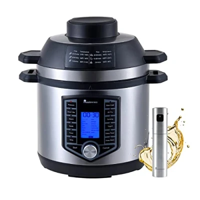 Immagine di MasterPro FryCook Kit Con Friggitrice Senza Olio e Pentola a Pressione da 1500W 6L Spray 44 Funzioni Automatiche Express 12 Programmi di Cottura