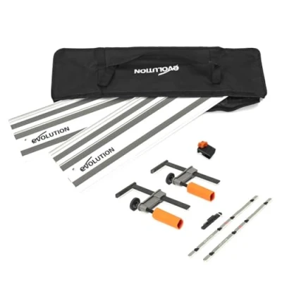 Immagine di Evolution Power Tools ST1400 G2 Guida per Seghe Circolari/Binario Universale la maggior parte delle marche Makita, Bosch, Festool 1,4 m (2 x 700 mm) Accessorio di arresto finale incluso