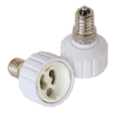 Immagine di 1 adattatore per attacco lampadina E14 E27 GU10 B22 lampadine alogene e a risparmio energetico (E14 su GU10)