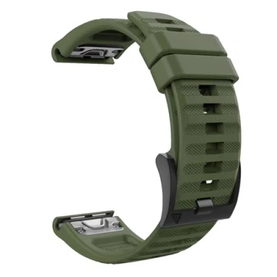 Immagine di MoKo Cinturino Compatibile con Garmin Fenix 7/7 Pro/6/6 Pro/5/5 Plus/Instinct/Instinct Solar/Instinct 2/Forerunner 965/955, 22mm Quick Fit Braccialetto Morbido di Ricambio in Silicone, Verde Scuro