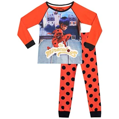 Immagine di Miraculous Pigiama a Maniche Lunghe per Ragazze Ladybug Multicolore 6 7 Anni