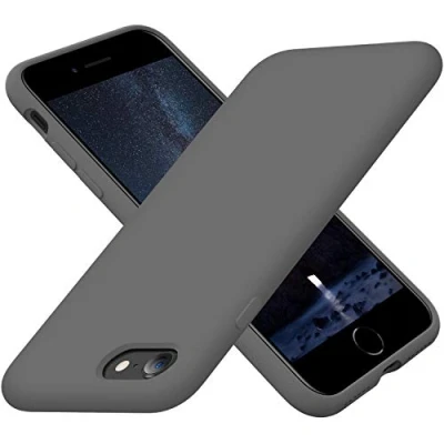 Immagine di Cordking Designed for iPhone SE Case 2022/2020, 7 8 Case, Silicone Ultra Slim Shockproof Phone with [Soft Microfiber Lining], 4.7 inch, Spacy Gray