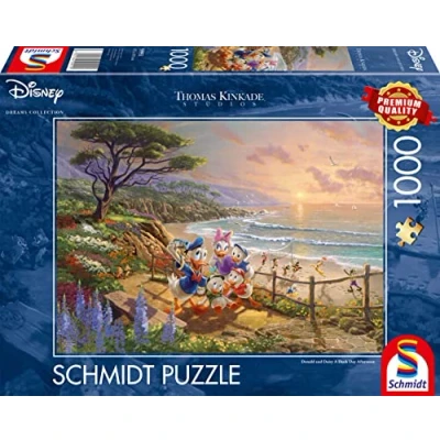 Immagine di Schmidt Spiele 59951 Thomas Kinkade, Disney, Donald and Daisy on the beach, 1000 piece jigsaw puzzle, Multicolore