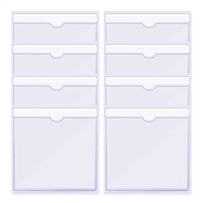 Immagine di Lahviuu Tasca per Schede Autoadesive,8pcs Trasparente Autoadesivo Supporto Il Permesso di Parcheggio Confezione Tasche Autoadesive Carte,per Auto, Distintivi, Parabrezza(10.5 * 10.5cm)