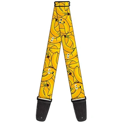Immagine di buckle down tracolla per chitarra, Bananas Stacked Cartoon Yellows