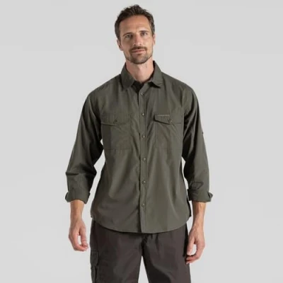 Immagine di Craghoppers Craghopper Men&#039;s Kiwi Long Sleeved Shirt, Maglietta da Escursionismo Uomo, Cedar,
