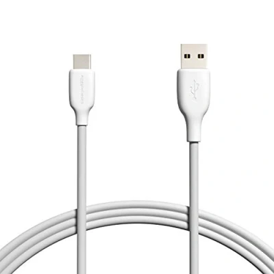 Immagine di Amazon Basics Cavo da USB C a 2.0 ricarica rapida, velocità 480 Mbps, certificazione IF, per Apple iPhone 15, iPad, Samsung Galaxy, tablet, laptop, bianco, 1.8 m