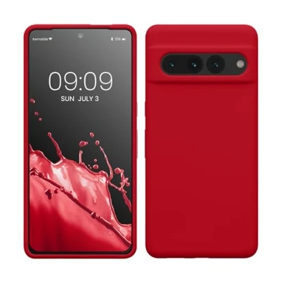 Immagine di kwmobile Cover per Google Pixel 7 Pro Custodia Back Case Smartphone in Silicone TPU Protezione Gommata red cherry