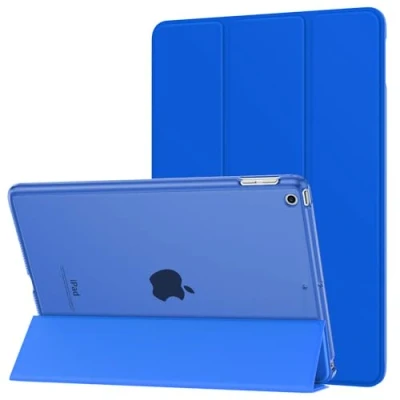 Immagine di MoKo Cover Compatibile con 2018/2017 iPad 9.7 6th/5th Generazione, Ultra Sottile Leggero Custodia in Tri Fold Auto Sveglia/Sonno Retro Semi Trasparente Rigido, Indaco