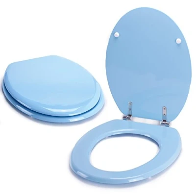 Immagine di MSV Sedile WC in MDF Azzurro, Legno ingegnerizzato, Blu, 30 x 20 15 cm