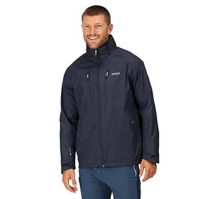 Immagine di Regatta Calderdale IV Giacca impermeabile foderata in rete con cappuccio nascosto e tasche zip