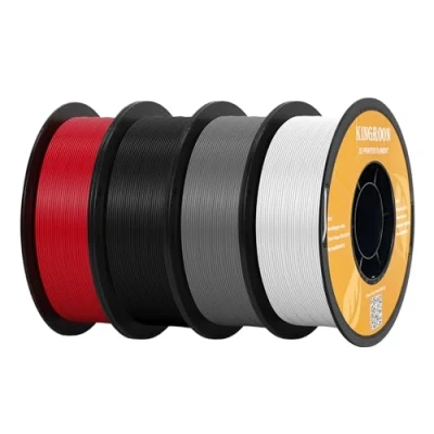 Immagine di Kingroon PLA, filamento PLA 1,75 mm è per la stampante 3D, nero+bianco+grigio+rosso 4KG Precisione dimensionale +/ 0,03 mm, 3D con bobina avvolta ordinatamente