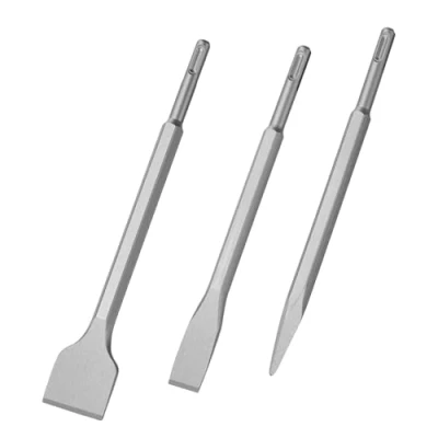 Immagine di flintronic Scalpelli SDS Plus 3pcs, Scalpello Spatola 22 25CM Piatto a Punta per Alcestruzzo, Muratura, Trapani Leggeri e Martelli Percussione