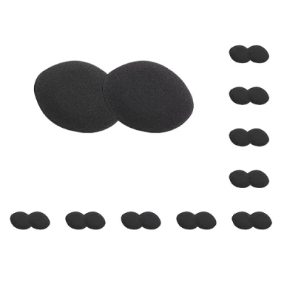 Immagine di 10 set di 2 cuscinetti ricambio in spugna per auricolari, 40 mm, colore: nero