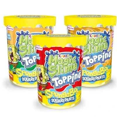 Immagine di CRAZE Magic Slime Topping SpongeBob Ocean, 3 flaconi di per bambini, ogni barattolo contiene 70 ml e due toppings