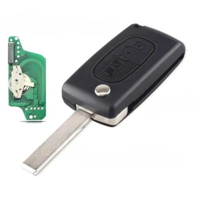 Immagine di Guscio Chiave auto a distanza Controllo remoto telecomando radiocomando portachiavi per Citroen C4 C5 C6 C8 Xsara Picasso Peugeot 207 208 307 308 407 408 607 ASK 433MHZ CE0536/0523 (0532 HU83 ASK)