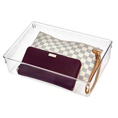 Immagine di iDesign Linus Organizer cassetto per armadio o area beauty, Contenitore portatrucchi di 30,5 cm x 22,9 7,6 in plastica, trasparente