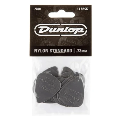 Immagine di Jim Dunlop 44P.73 Plettri in Nylon Standard, Spessore da 0.73 mm, 12 Pezzi, Grigio