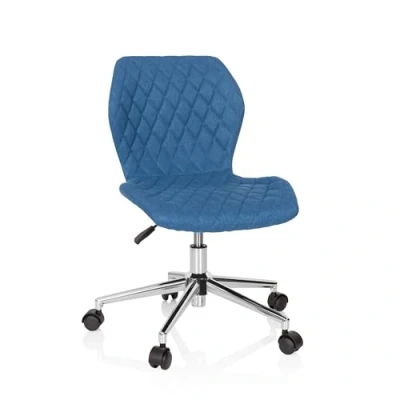 Immagine di HJH Office 670952 Sedia per bambini e ragazzi JOY II in tessuto blu da scrivania con rotelle, cresce il bambino