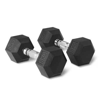 Immagine di Amazon Basics manubri esagonali set con rivestimento in gomma, 8 kg, Nero