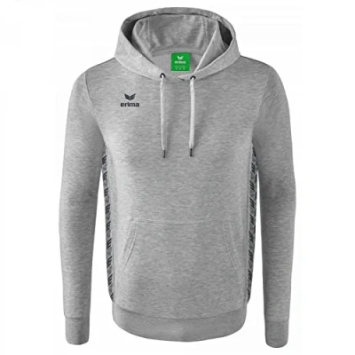 Immagine di Erima Bambini Essential Team Felpa con cappuccio, grigio chiaro melange, 164