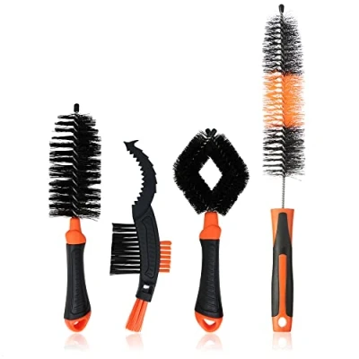 Immagine di com four® Set di spazzole per la Pulizia in 4 Parti delle Biciclette e Cerchioni Spazzola Universale, Telaio (4 Pezzi Impostare)