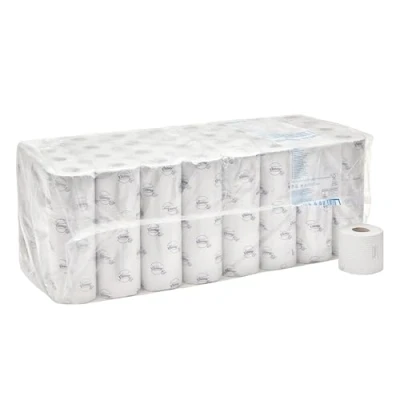 Immagine di Kleenex Rotoli di carta igienica fascettata 8438, 2 veli, comfort e resistenza, 8 pacchi con 12 rotolini da 250 strappi (totale 96 rotolini) colore bianco