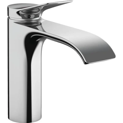 Immagine di hansgrohe Vivenis 75024000 Rubinetto da bagno senza scarico, a risparmio energetico (CoolStart), con erogatore, altezza 110 mm, miscelatore per lavabo idrico (EcoSmart), cromato