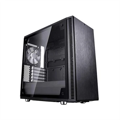 Immagine di Fractal Design Define Mini C Tg Tower Custodia Computer Ottimizzato per Flusso d&#039;Aria Elevato e Elaborazione Silenziosa Interno Modulare Pannello Laterale a Finestra Nero
