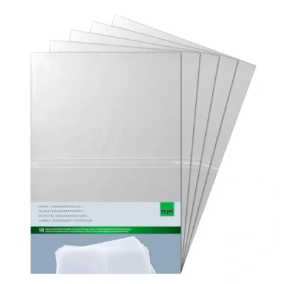 Immagine di SIGEL SM180/5 Buste trasparenti doppie per cartelline portamenù, trasparenti, A4, 50 pz