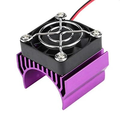 Immagine di Dissipatore di Calore Motore 540/550/3650 con Ventola Raffreddamento,Accessorio per Elettrico RC in Scala 1/10(Viola)