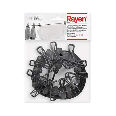 Immagine di Rayen Corda Elastica con Clips Dimensioni dei Metri di Posa 12 Clip Incluse Valido per Appendiabiti Pinze a