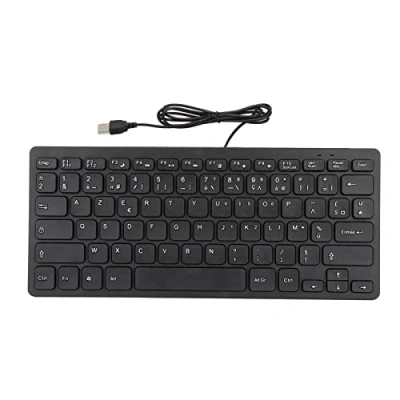 Immagine di Tastiera Cablata, TT A01 78 Tasti USB Muta Ultra Sottile Mini Russa/francese/tedesca per PC Laptop Computer Desktop(francese)