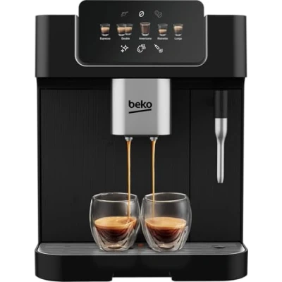 Immagine di Beko CEG7302B Macchina Caffè Automatica con Cappuccinatore, Digitale, Preinfusione automatica, Pressione 19 bar Nera, 27,5 x 40,5 h34 cm