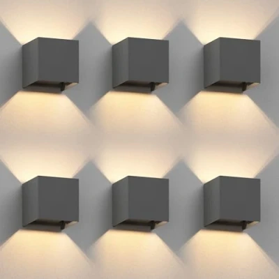 Immagine di ledscom.de 6 pz. applique CUBEL per esterni, IP65, up/downlight, antracite opaco, angolare, 1x G9 max. 10W