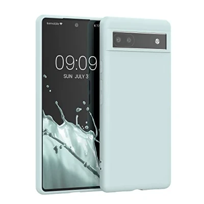 Immagine di kwmobile Custodia Compatibile con Google Pixel 6a Cover Back Case per Smartphone in Silicone TPU Protezione Gommata menta freddo
