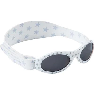 Immagine di The Original Dooky 110607 Occhiali da Sole Bimbo 0 2 Anni con Protezione UV 100%, Regolabili e Resistenti, Bianchi Stelle Argento