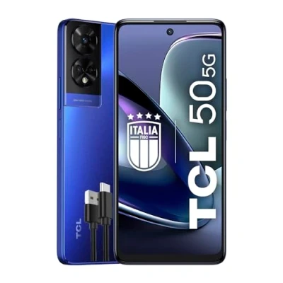 Immagine di TCL Mobile 50 Smartphone 5G, chipset MediaTek Dimensity 6100+, Display 6.56 pollici HD+ 90Hz, 128GB, 8GB RAM, 4GB e RAM expansion, Dual Camera Hybrid MP, Android 14, 5010 mAh, Dark Blue