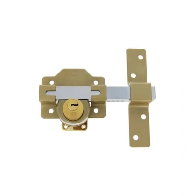 Immagine di Amig Chiavistello da sovrapporre con cilindro rotondo interno ed esterno mod. 4 105 x 170 mm Serratura di sicurezza chiave Include 5 chiavi a maglia Acciaio Martel