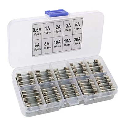 Immagine di FULARR 150Pcs 5x20mm Professionale Auto Vetro Tubo Fusibile, Fast Blow Fusibili Set con Trasparente Plastica Scatola, Rapido Soffiato Fusibile Kit 0.5A 1A 2A 3A 5A 6A 8A 10A 15A 20A