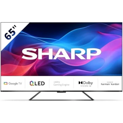 Immagine di SHARP 65GR8265E 65 4K Ultra HD 144Hz QLED Google TV TV™ High Definition senza cornice con esperienza di gioco a 144Hz.