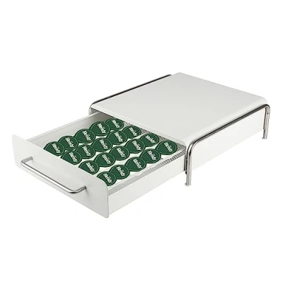 Immagine di Cassetto Porta Cialde caffè,Porta Capsule per caffè Portacapsule Compatibile con Vertuo Contenitore 36x Macchina Espresso 30,5 * 31,5 10 cm (36 pezzi) bianco